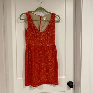 Shoshanna red lace dress